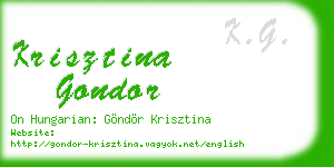 krisztina gondor business card